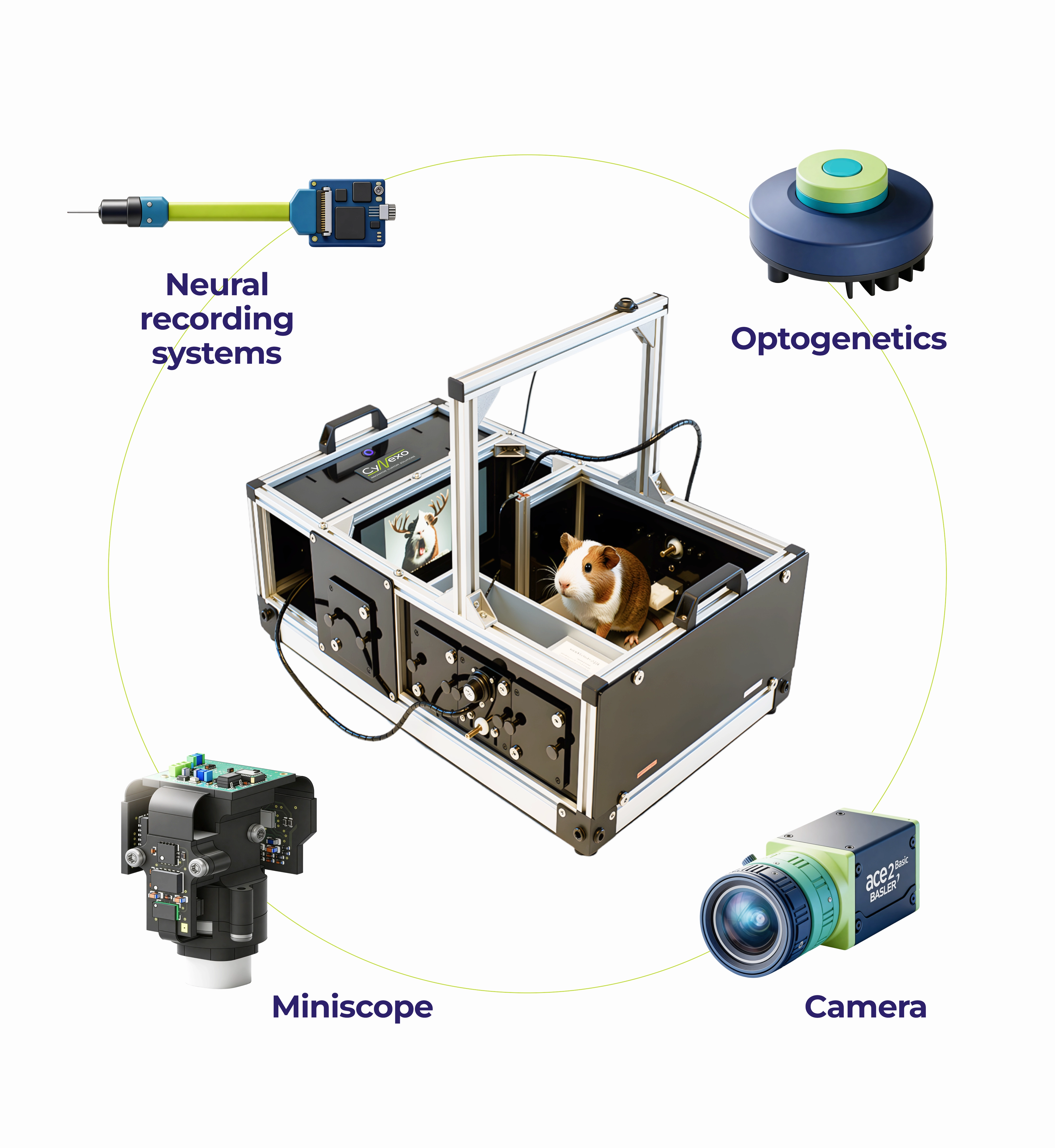Flex-I integrated with neuroscience lab equipment